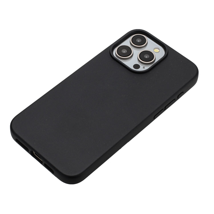 For iPhone 13 Pro Max Wheat MagSafe Magnetic Straw Material + TPU Phone Case(Black)