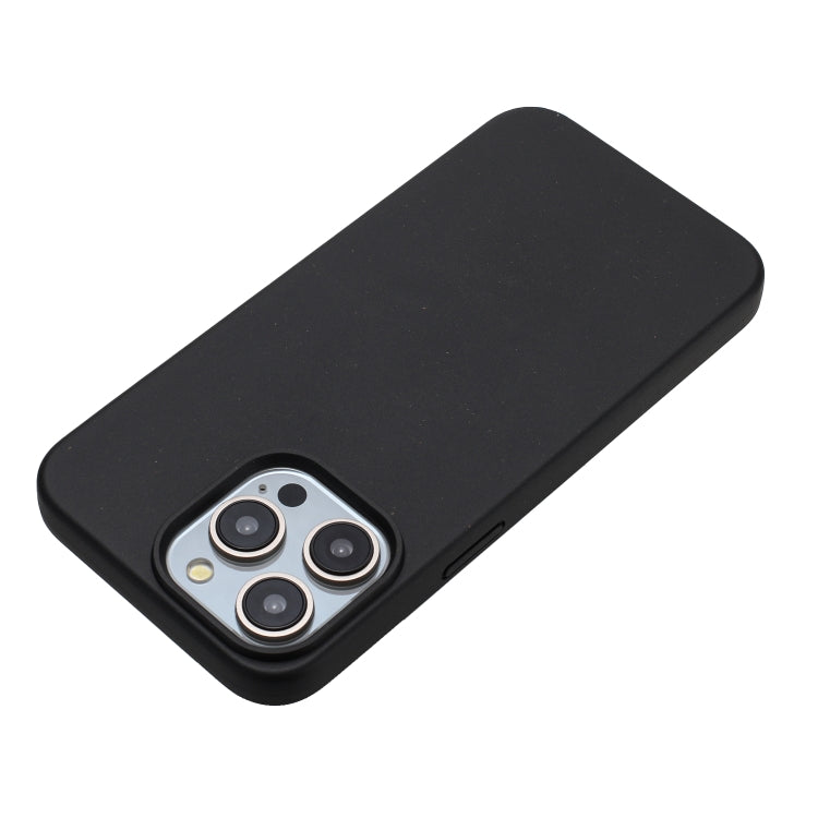 For iPhone 13 Pro Max Wheat MagSafe Magnetic Straw Material + TPU Phone Case(Black)