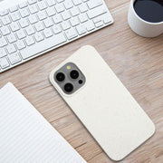 For iPhone 13 Pro Wheat MagSafe Magnetic Straw Material + TPU Phone Case(White)