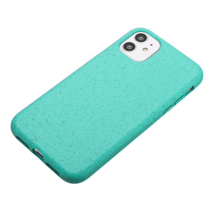 For iPhone 12 Wheat MagSafe Magnetic Straw Material + TPU Phone Case(Green)