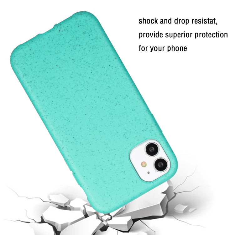 For iPhone 12 Wheat MagSafe Magnetic Straw Material + TPU Phone Case(Green)