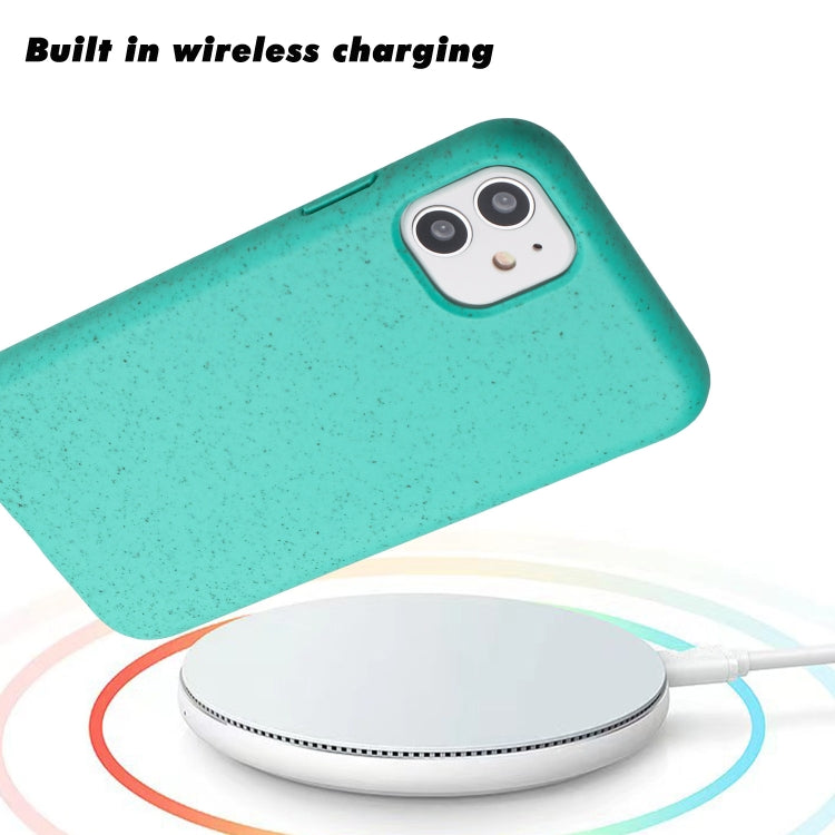 For iPhone 12 Wheat MagSafe Magnetic Straw Material + TPU Phone Case(Green)
