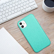 For iPhone 12 Wheat MagSafe Magnetic Straw Material + TPU Phone Case(Green)