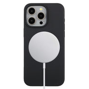 For iPhone 11 Pro Max Wheat MagSafe Magnetic Straw Material + TPU Phone Case(Black)