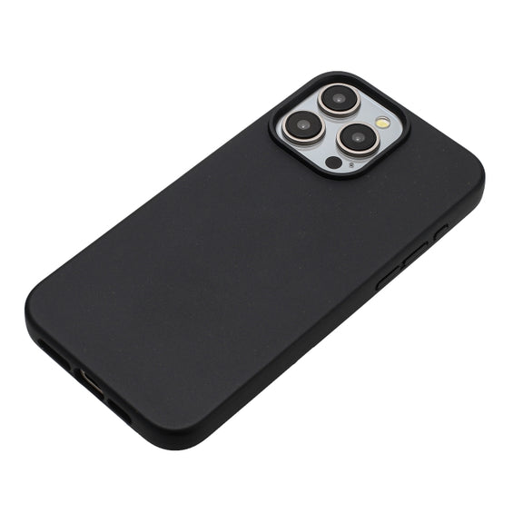 For iPhone 11 Pro Wheat MagSafe Magnetic Straw Material + TPU Phone Case(Black)