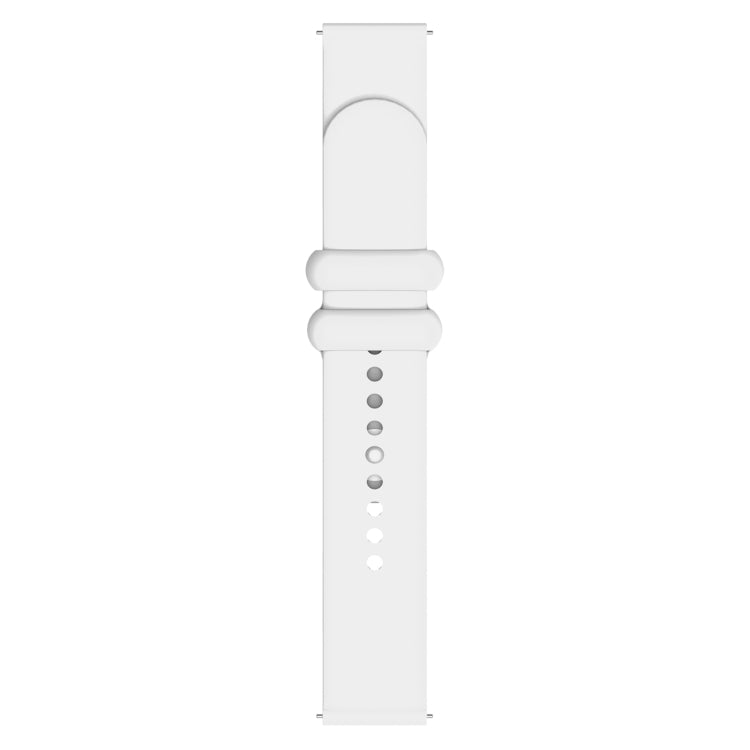 18mm Universal Solid Color Reverse Buckle Silicone Watch Band(White)