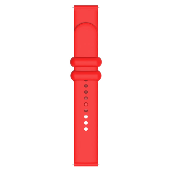 18mm Universal Solid Color Reverse Buckle Silicone Watch Band(Red)