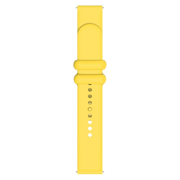18mm Universal Solid Color Reverse Buckle Silicone Watch Band(Yellow)