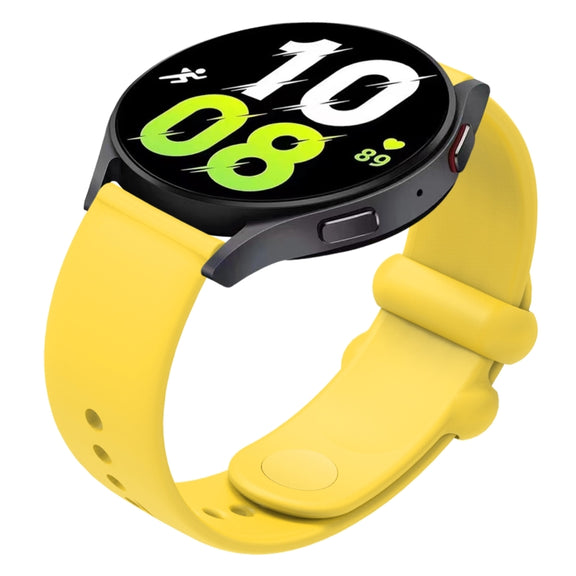 18mm Universal Solid Color Reverse Buckle Silicone Watch Band(Yellow)