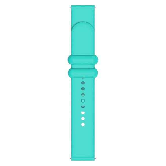 18mm Universal Solid Color Reverse Buckle Silicone Watch Band(Teal)