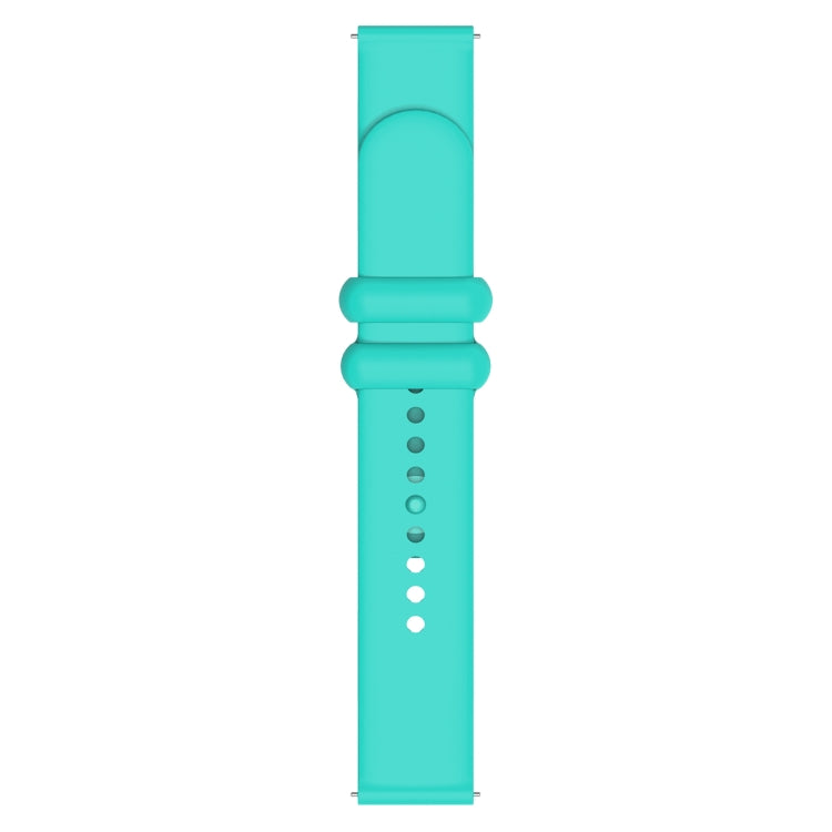 18mm Universal Solid Color Reverse Buckle Silicone Watch Band(Teal)