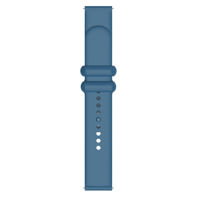18mm Universal Solid Color Reverse Buckle Silicone Watch Band(Blue)