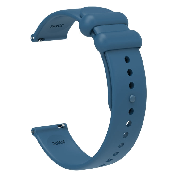 18mm Universal Solid Color Reverse Buckle Silicone Watch Band(Blue)