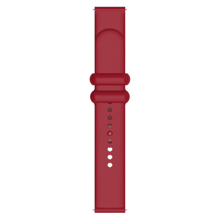 18mm Universal Solid Color Reverse Buckle Silicone Watch Band(Wine Red)