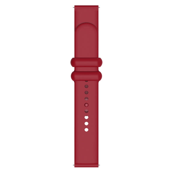 18mm Universal Solid Color Reverse Buckle Silicone Watch Band(Wine Red)