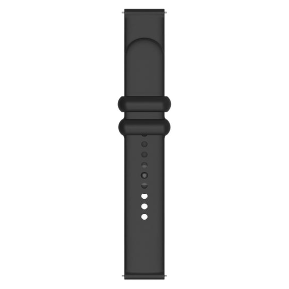 22mm Universal Solid Color Reverse Buckle Silicone Watch Band(Black)