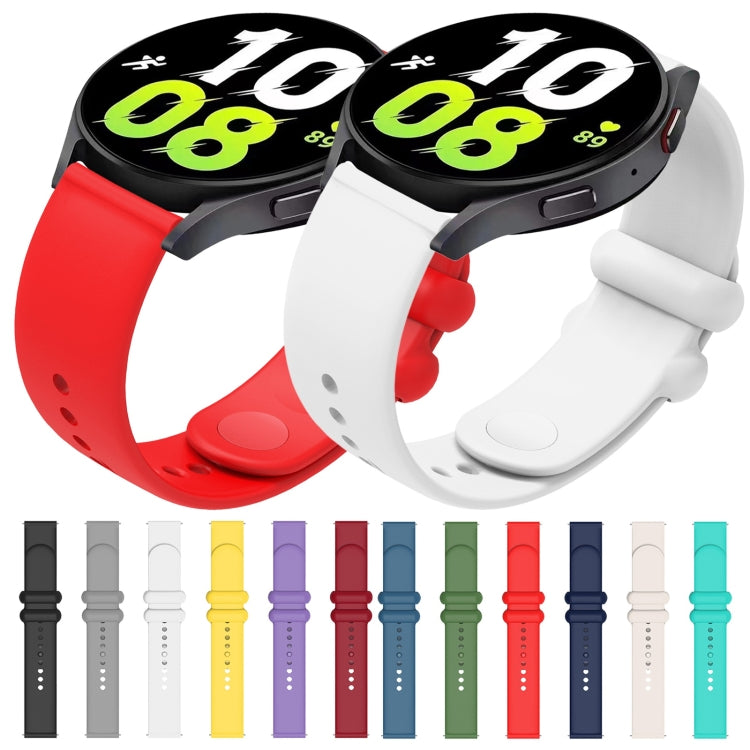 22mm Universal Solid Color Reverse Buckle Silicone Watch Band(Black)