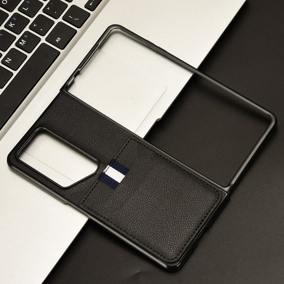 For Honor Magic V2 RSR Porsche Design Litchi Texture Card Slots Back Cover Phone Case(Black)
