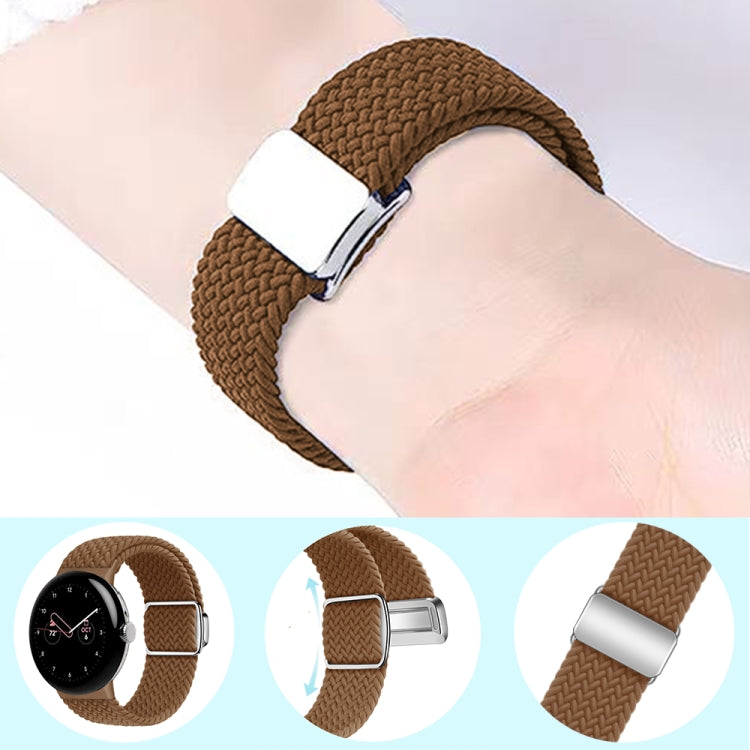 For Google Pixel Watch / Watch 2 Nylon Loop Magnetic Buckle Watch Band(Black)