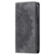 For iPhone 16 Pro Max Totem Embossed Magnetic Leather Phone Case(Grey)