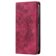 For iPhone 16 Pro Totem Embossed Magnetic Leather Phone Case(Red)