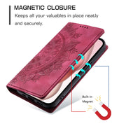 For iPhone 16 Pro Totem Embossed Magnetic Leather Phone Case(Red)