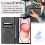 For iPhone 16 Plus Totem Embossed Magnetic Leather Phone Case(Grey)