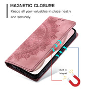 For iPhone 16 Plus Totem Embossed Magnetic Leather Phone Case(Rose Gold)