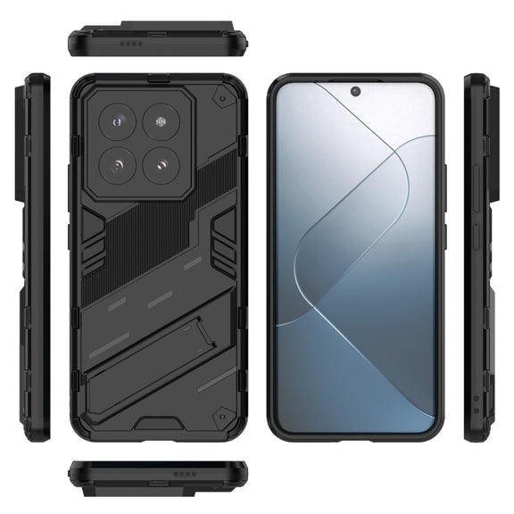 For Xiaomi 14 Pro 5G Punk Armor 2 in 1 PC + TPU Phone Case with Holder(Black)