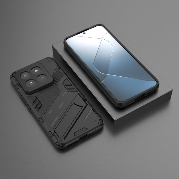 For Xiaomi 14 Pro 5G Punk Armor 2 in 1 PC + TPU Phone Case with Holder(Black)