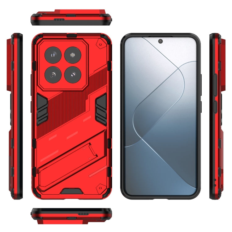 For Xiaomi 14 Pro 5G Punk Armor 2 in 1 PC + TPU Phone Case with Holder(Red)