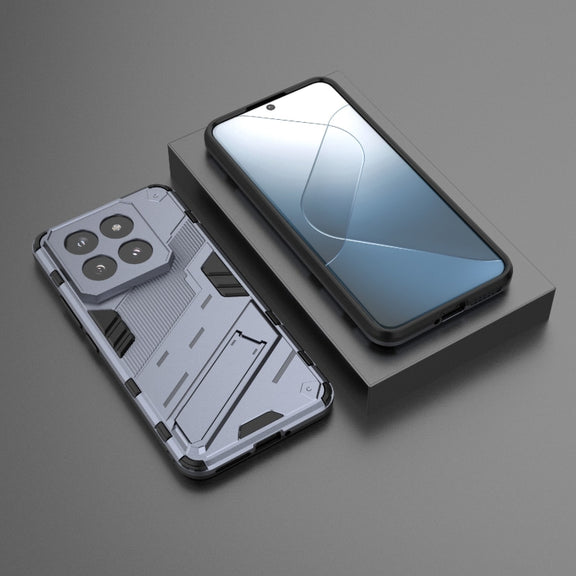 For Xiaomi 14 Pro 5G Punk Armor 2 in 1 PC + TPU Phone Case with Holder(Grey)