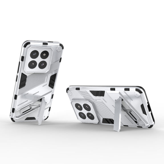 For Xiaomi 14 Pro 5G Punk Armor 2 in 1 PC + TPU Phone Case with Holder(White)