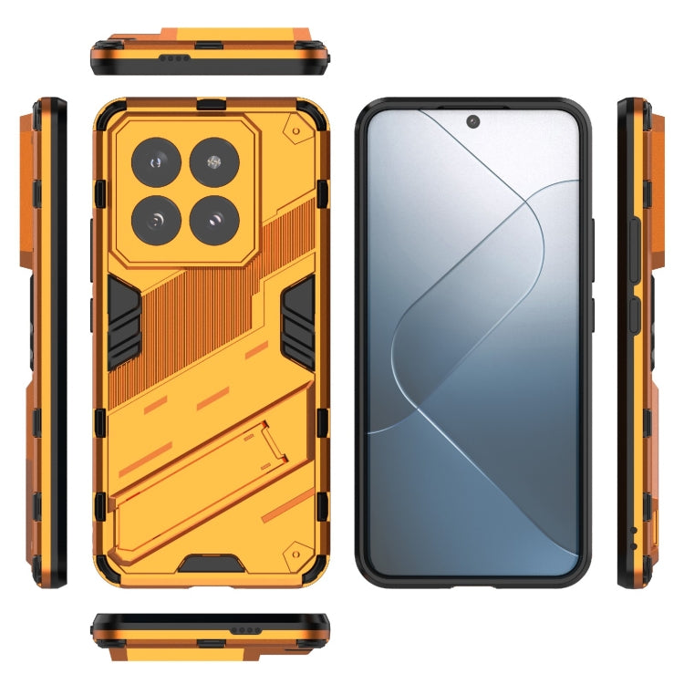 For Xiaomi 14 Pro 5G Punk Armor 2 in 1 PC + TPU Phone Case with Holder(Orange)