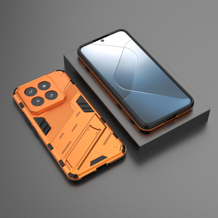 For Xiaomi 14 Pro 5G Punk Armor 2 in 1 PC + TPU Phone Case with Holder(Orange)
