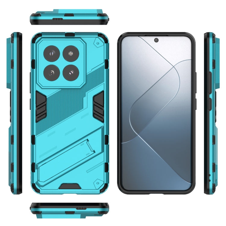 For Xiaomi 14 Pro 5G Punk Armor 2 in 1 PC + TPU Phone Case with Holder(Blue)