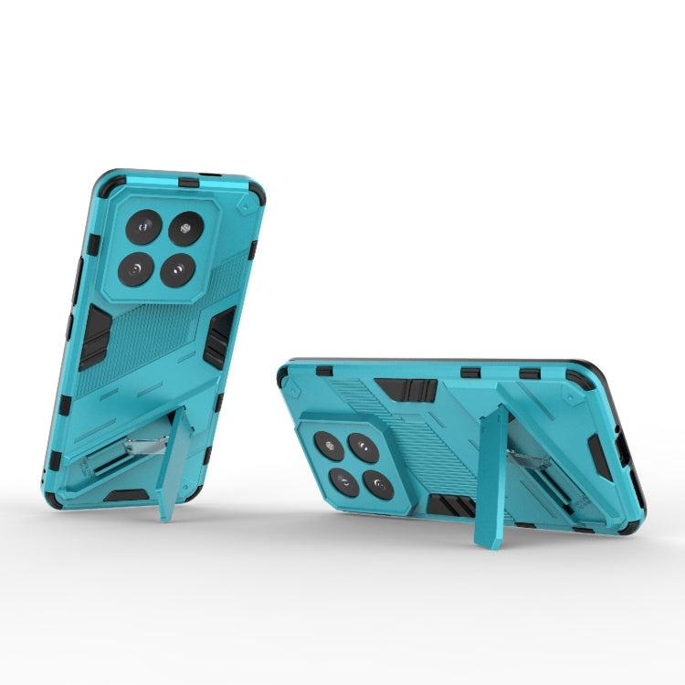 For Xiaomi 14 Pro 5G Punk Armor 2 in 1 PC + TPU Phone Case with Holder(Blue)