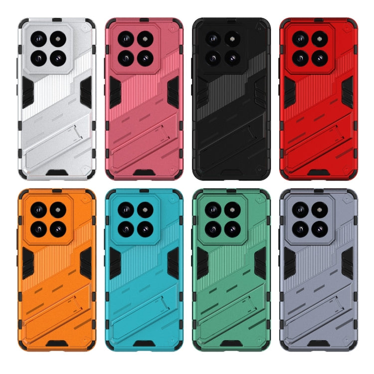 For Xiaomi 14 Pro 5G Punk Armor 2 in 1 PC + TPU Phone Case with Holder(Light Red)