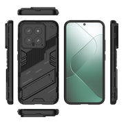 For Xiaomi 14 5G Punk Armor 2 in 1 PC + TPU Phone Case with Holder(Black)