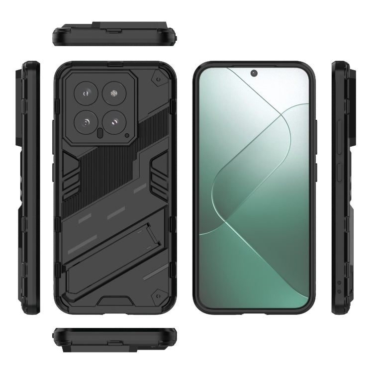 For Xiaomi 14 5G Punk Armor 2 in 1 PC + TPU Phone Case with Holder(Black)