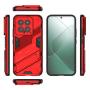 For Xiaomi 14 5G Punk Armor 2 in 1 PC + TPU Phone Case with Holder(Red)