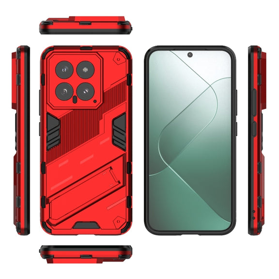 For Xiaomi 14 5G Punk Armor 2 in 1 PC + TPU Phone Case with Holder(Red)