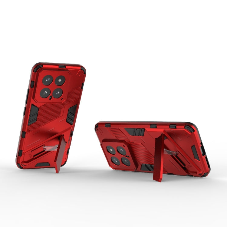 For Xiaomi 14 5G Punk Armor 2 in 1 PC + TPU Phone Case with Holder(Red)