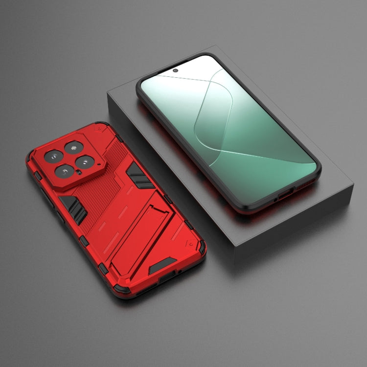 For Xiaomi 14 5G Punk Armor 2 in 1 PC + TPU Phone Case with Holder(Red)