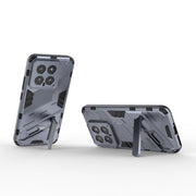 For Xiaomi 14 5G Punk Armor 2 in 1 PC + TPU Phone Case with Holder(Grey)