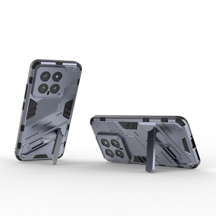 For Xiaomi 14 5G Punk Armor 2 in 1 PC + TPU Phone Case with Holder(Grey)