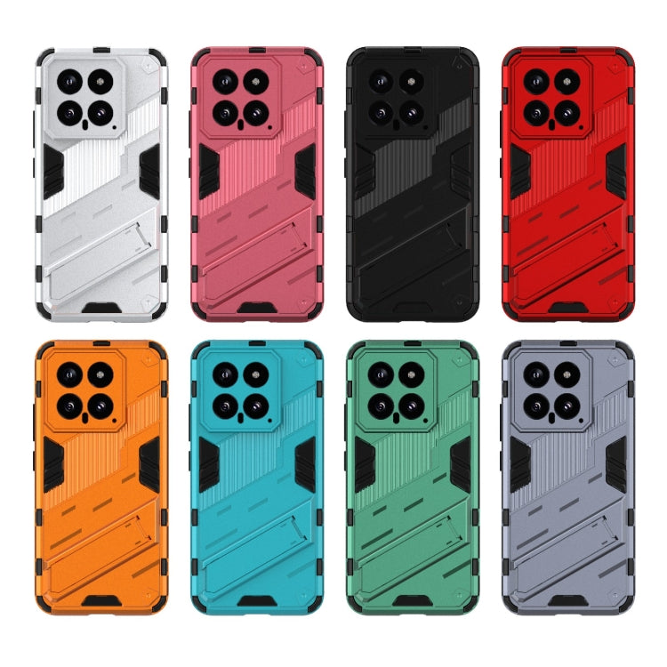 For Xiaomi 14 5G Punk Armor 2 in 1 PC + TPU Phone Case with Holder(Grey)