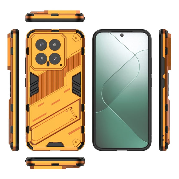 For Xiaomi 14 5G Punk Armor 2 in 1 PC + TPU Phone Case with Holder(Orange)