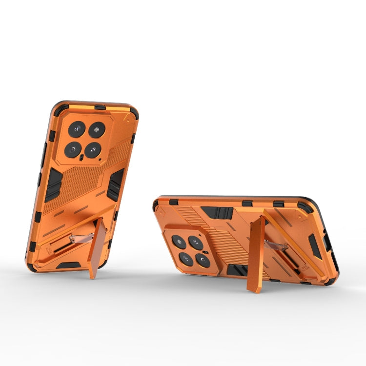 For Xiaomi 14 5G Punk Armor 2 in 1 PC + TPU Phone Case with Holder(Orange)