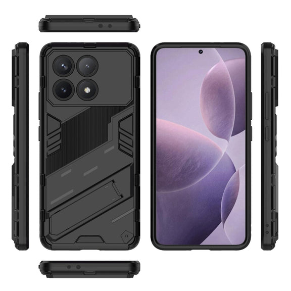 For Xiaomi Redmi K70 5G Punk Armor 2 in 1 PC + TPU Phone Case with Holder(Black)